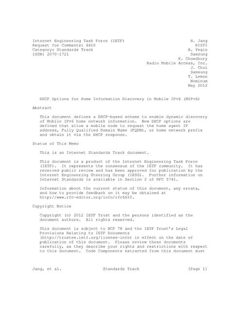 IETF RFC 6610