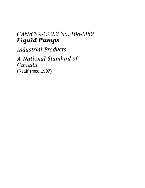CAN/CSA C22.2 NO. 108-M89 (R1997)