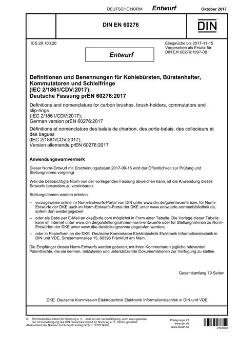 DIN EN 60276 - DRAFT