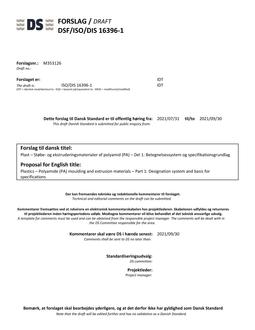 DANSK DSF/ISO/DIS 16396-1