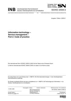 SNV SN ISO/IEC 20000-2