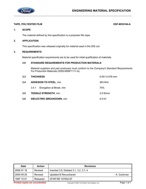 FORD ESF-M3G164-A