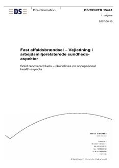 DANSK DS/CEN/TR 15441