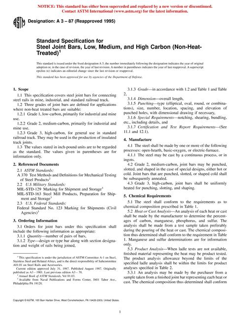 ASTM A3-87(1995)