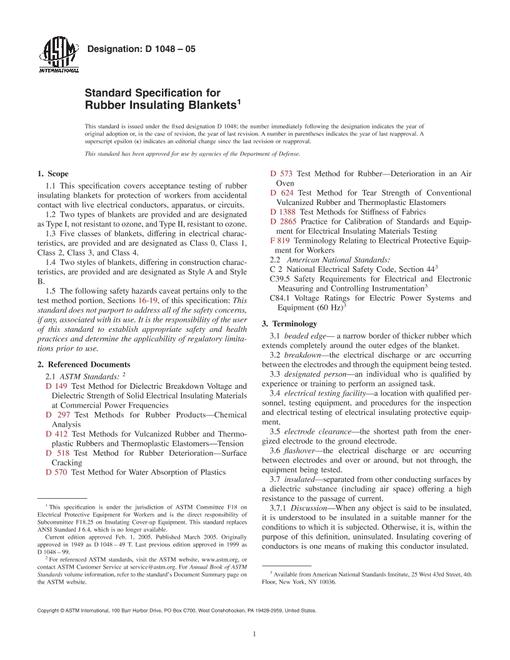 ASTM D1048-05