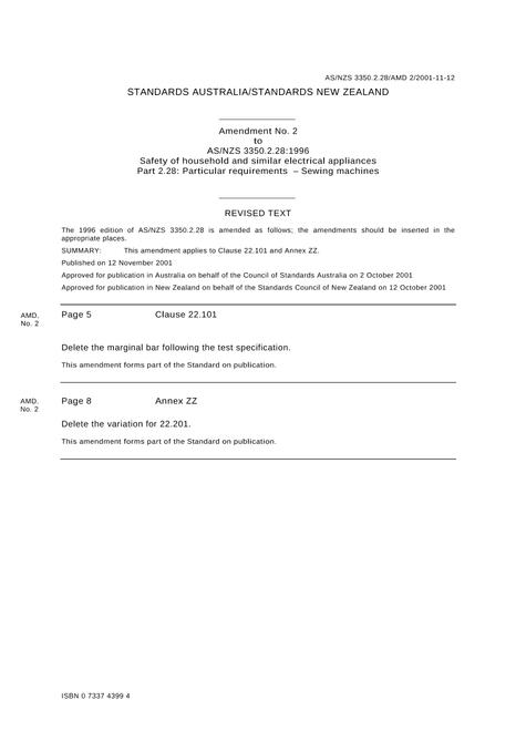 AS/NZS 3350.2.28:1996 AMDT 2