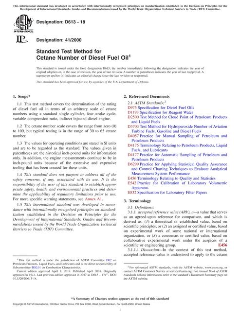 ASTM D613-18