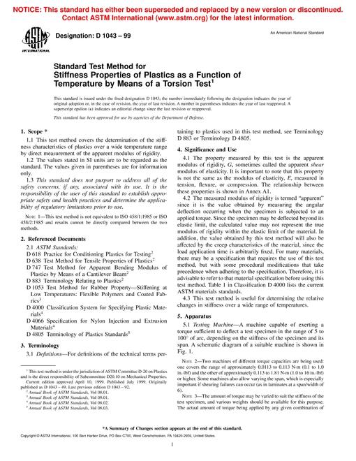 ASTM D1043-99