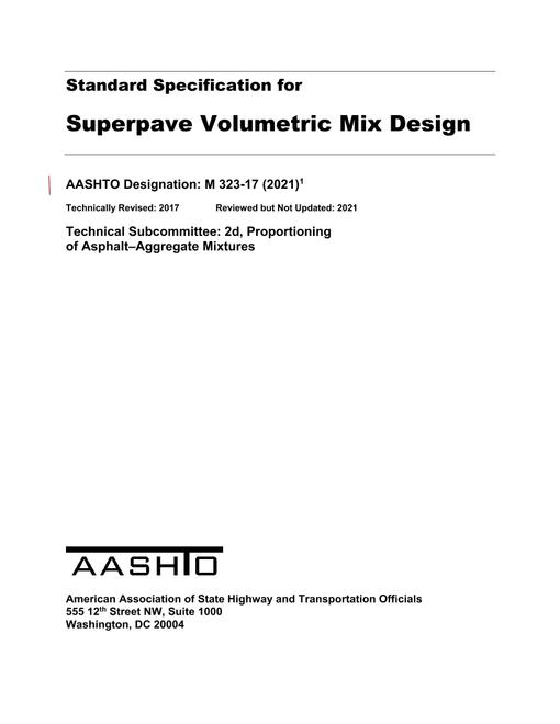 AASHTO M 323-17 (2021)