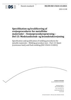 DANSK DS/EN ISO 15614-13