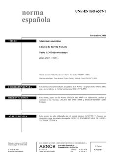 AENOR UNE-EN ISO 6507-1