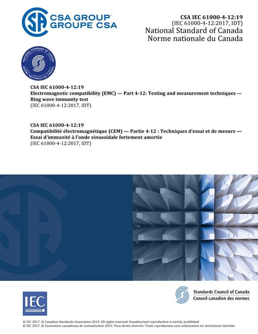 CAN/CSA-CEI/IEC 61000-4-12:19 (R2024)