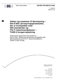 DANSK DS/IEC/TR 60870-6-505