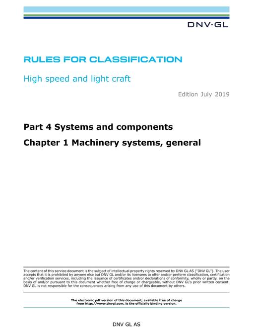 DNV DNVGL-RU-HSLC PART 4 CHAPTER 1