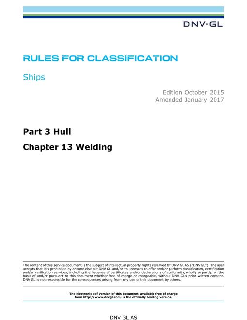 DNV DNVGL-RU-SHIPS PART 3 CHAPTER 13