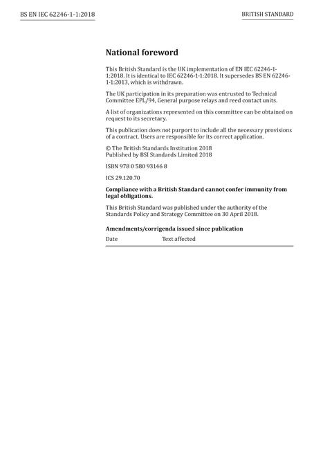 BS EN IEC 62246-1-1:2018