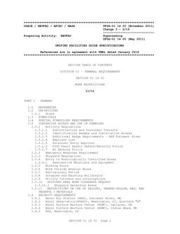 NAVY UFGS-01 14 00