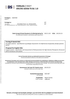 DANSK DSF/IEC 62556 TS ED. 1.0