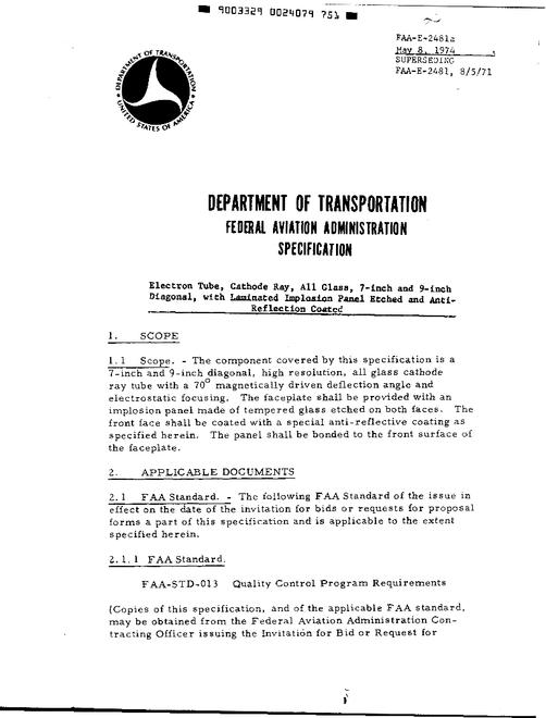 FAA FAA-E-2481 REV A