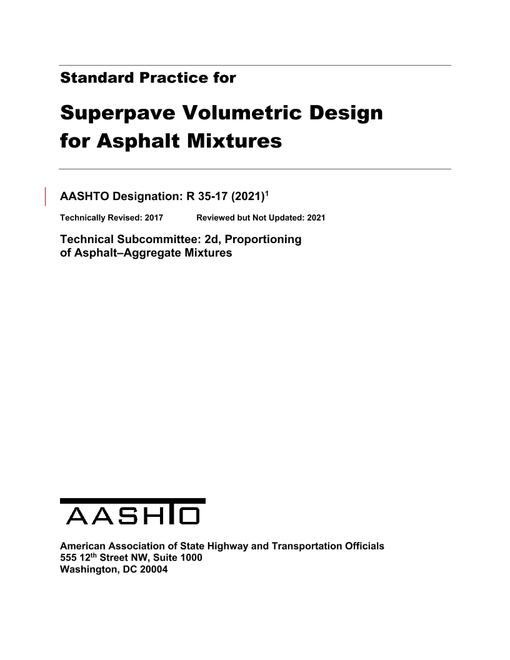 AASHTO R 35-17 (2021)