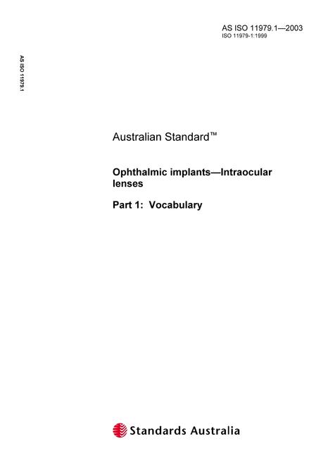 AS ISO 11979.1-2003