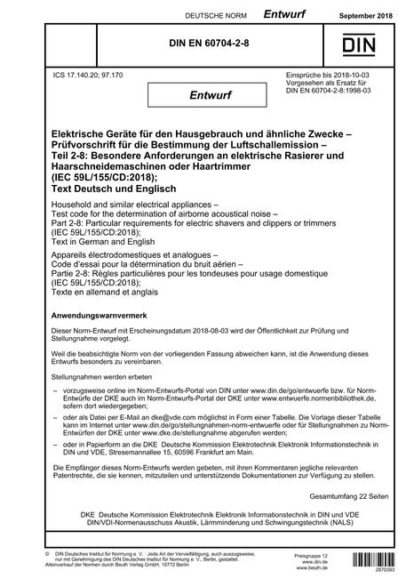 DIN EN 60704-2-8 - DRAFT