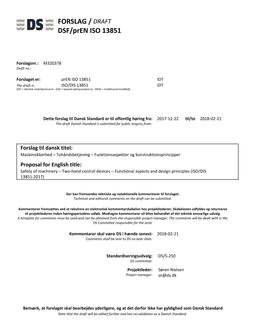 DANSK DSF/PREN ISO 13851