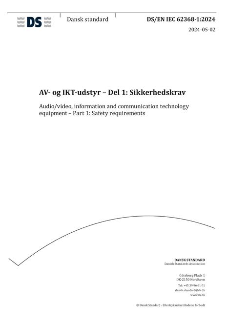 DANSK DS/EN IEC 62368-1
