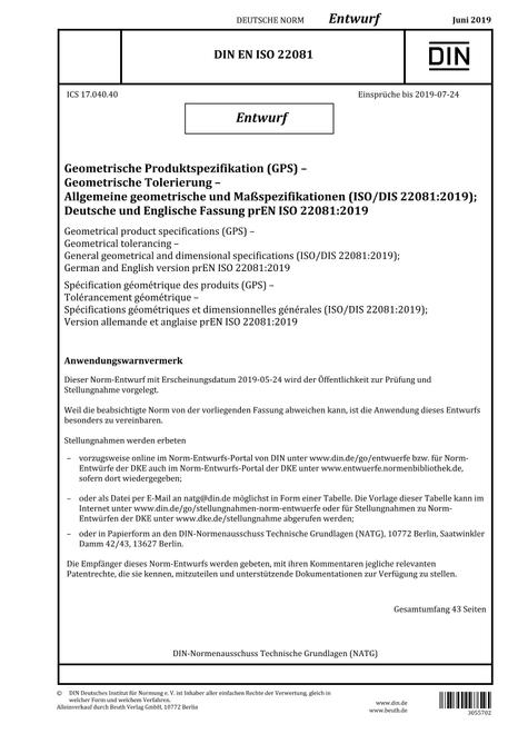DIN EN ISO 22081 - DRAFT
