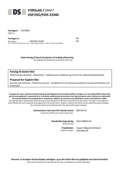 DANSK DSF/ISO/FDIS 22340
