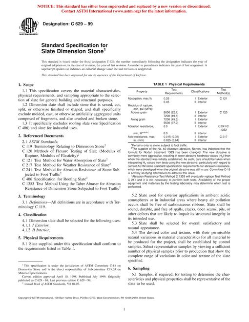ASTM C629-99