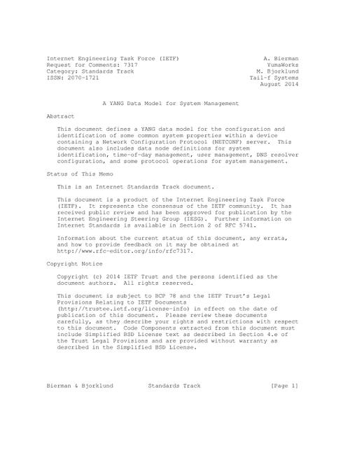 IETF RFC 7317