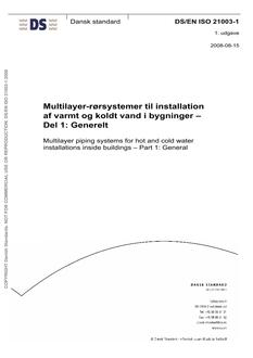DANSK DS/EN ISO 21003-1