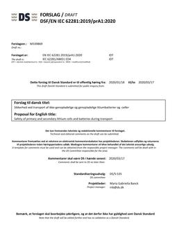 DANSK DSF/EN IEC 62281/PRA1
