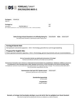 DANSK DSF/ISO/DIS 8655-1