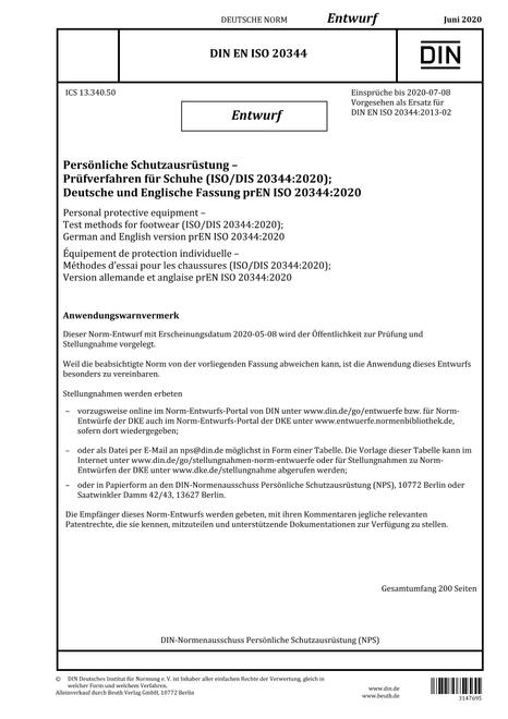 DIN EN ISO 20344 - DRAFT