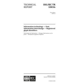 ISO/IEC TR 10036:2020