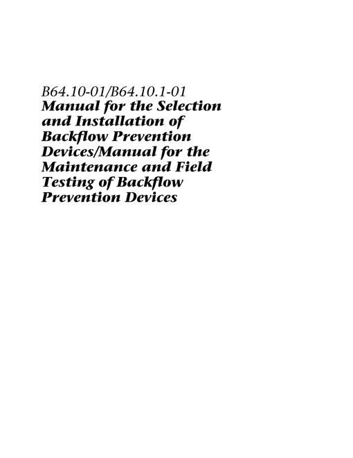 CAN/CSA B64.10-01/B64.10.1-01
