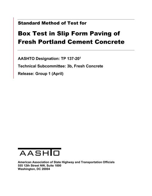 AASHTO TP 137-20