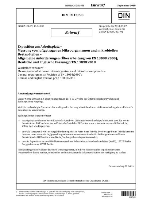 DIN EN 13098 - DRAFT