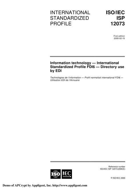 ISO/IEC ISP 12073:2000