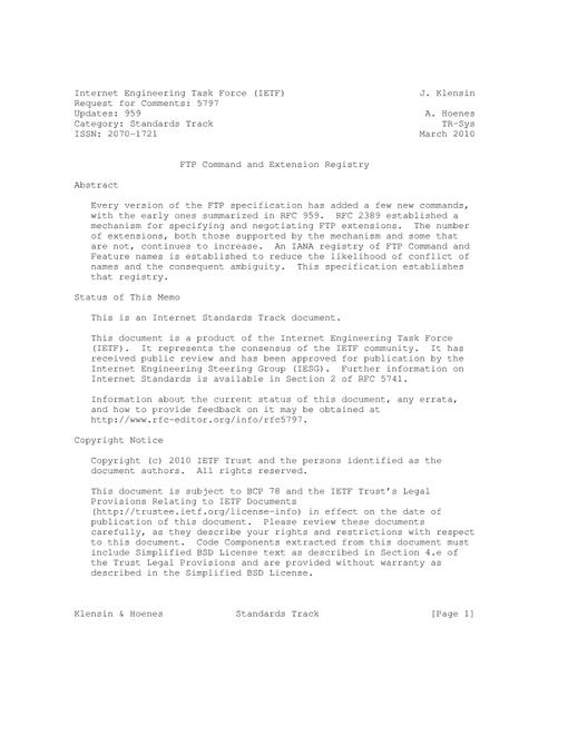 IETF RFC 5797