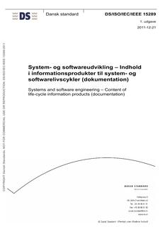 DANSK DS/ISO/IEC/IEEE 15289