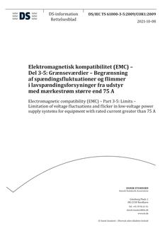 DANSK DS/IEC TS 61000-3-5/COR1