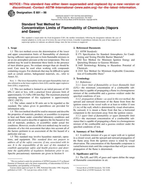 ASTM E681-98