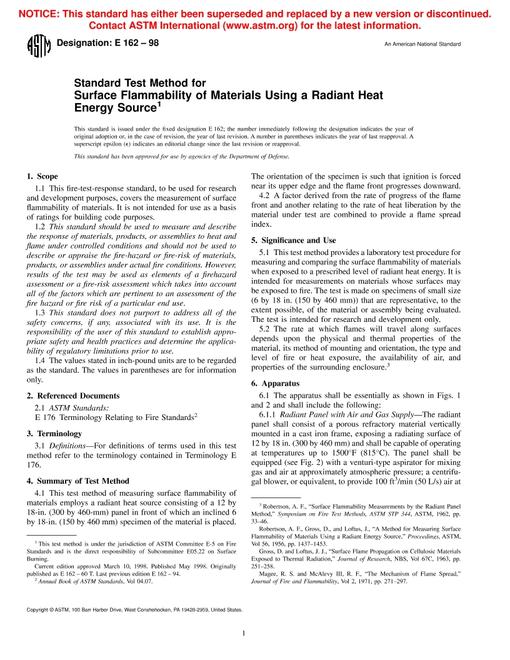 ASTM E162-98