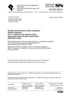 SNV SN EN ISO 3834-1