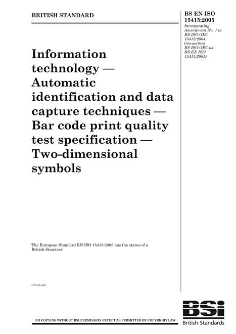 BS EN ISO/IEC 15415:2005