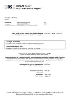 DANSK DSF/EN ISO 6141/PRA1