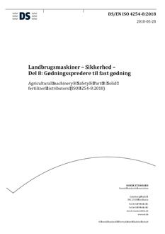 DANSK DS/EN ISO 4254-8